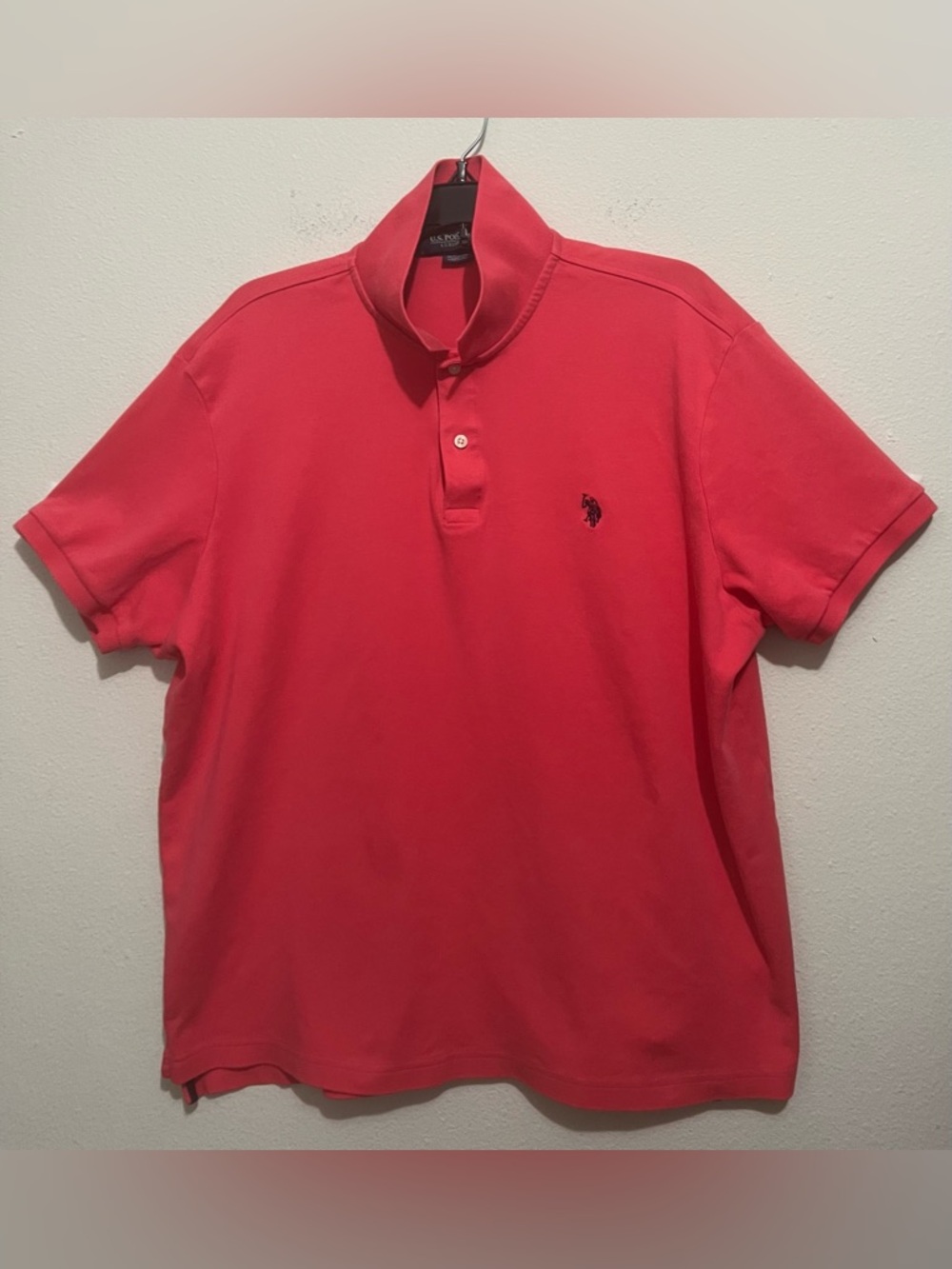 U.S. Polo Assn. Men's Coral-Red Short Sleeve Polo, Size XL